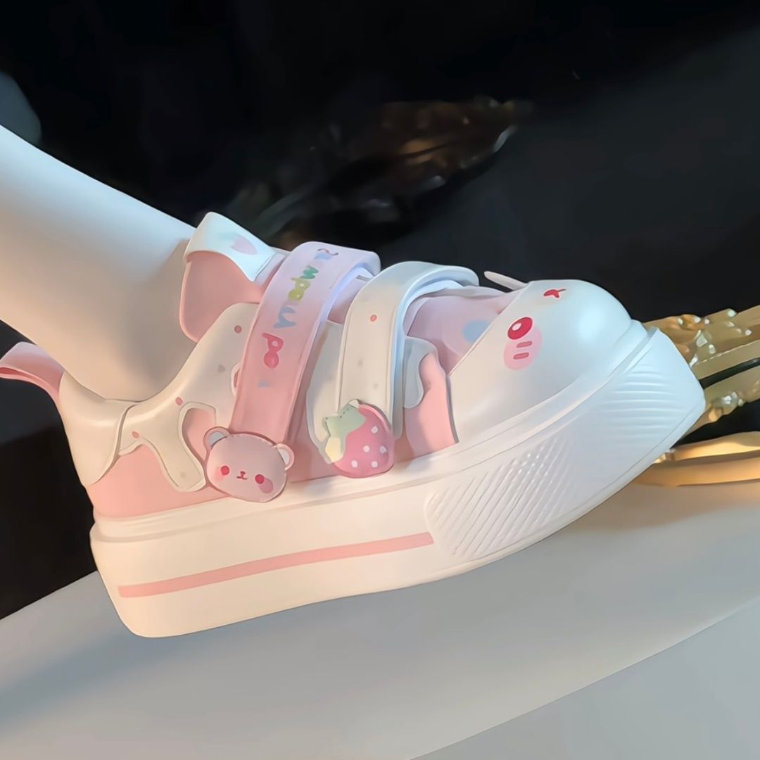 Women'S Shoes Com - 2026 Autumn New Cute Strawberry Bear