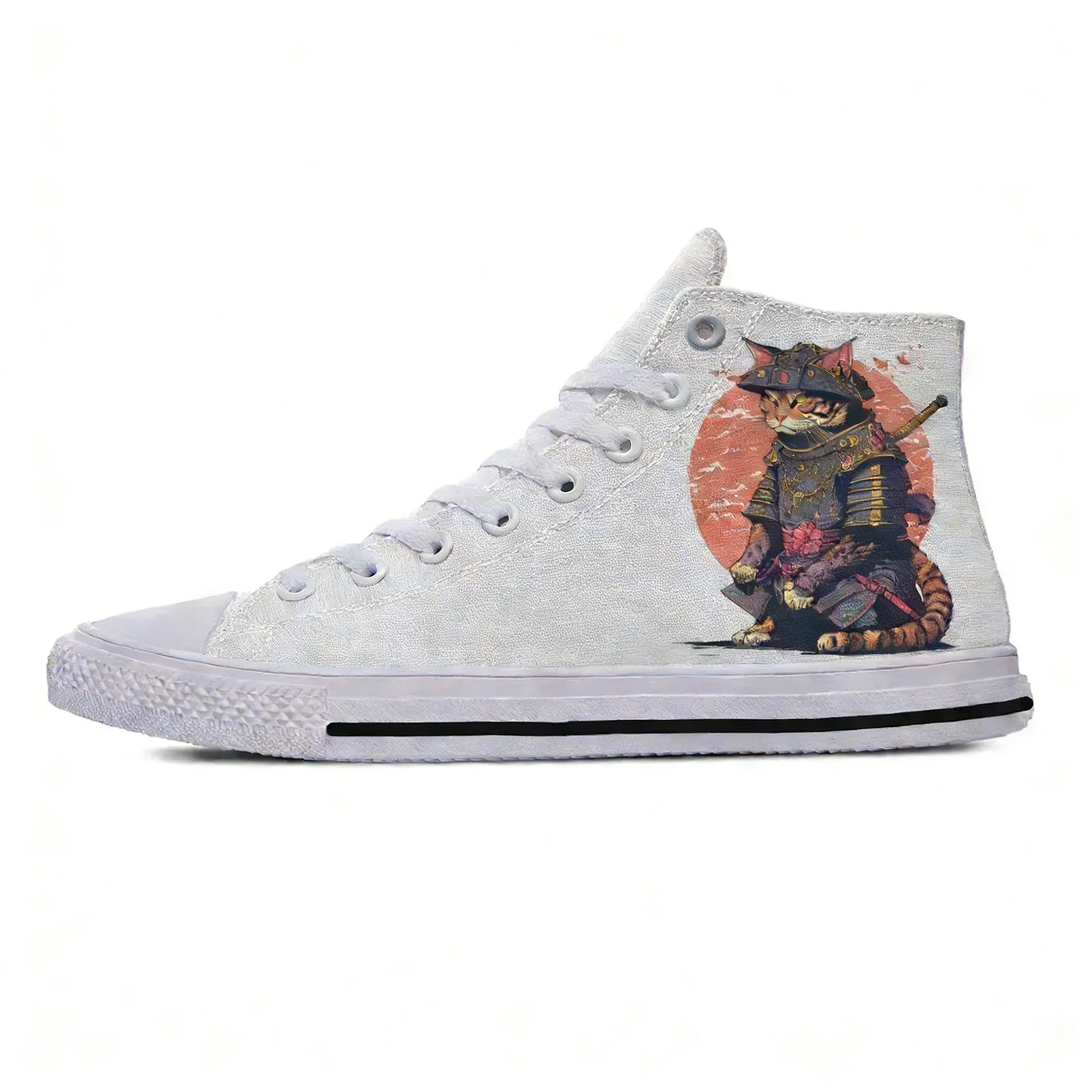 Women Shoes Japan - Japan Samurai Cat Pattern High Top