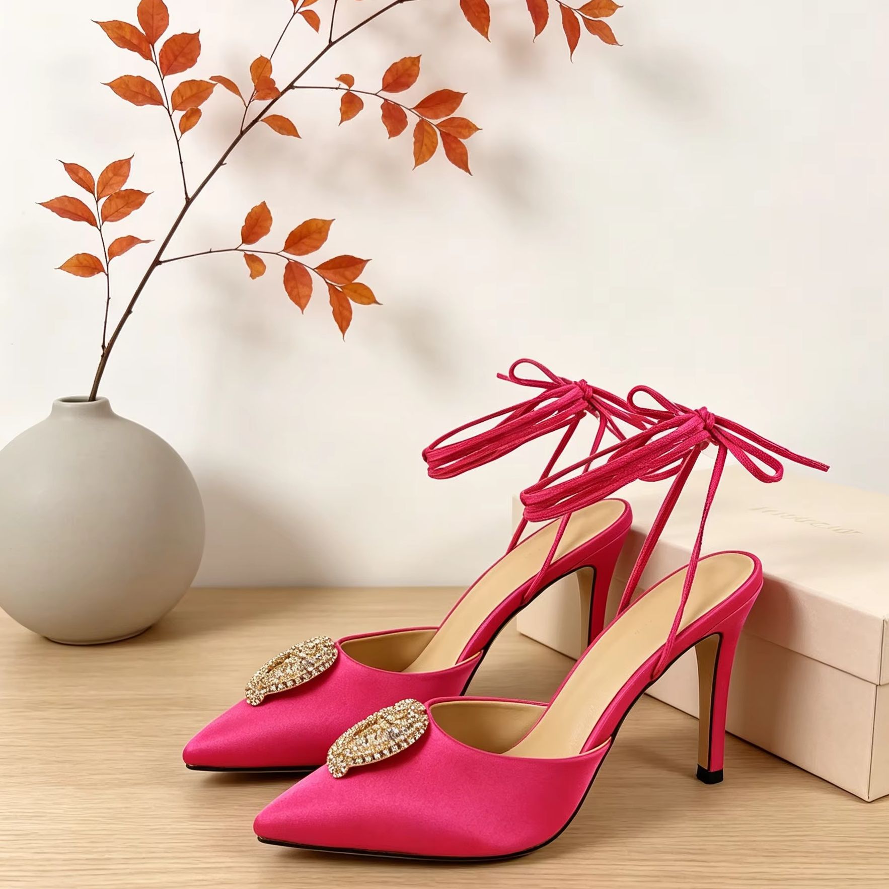 Women Shoes Sandals - Rhinestone Decor Women Pointed Toe Stiletto