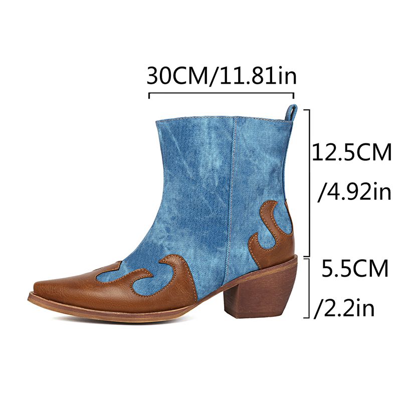 SIMLOVEYO2025 New Cowboy Ankle - đánh giá và giá Block Heel Ankle Boots