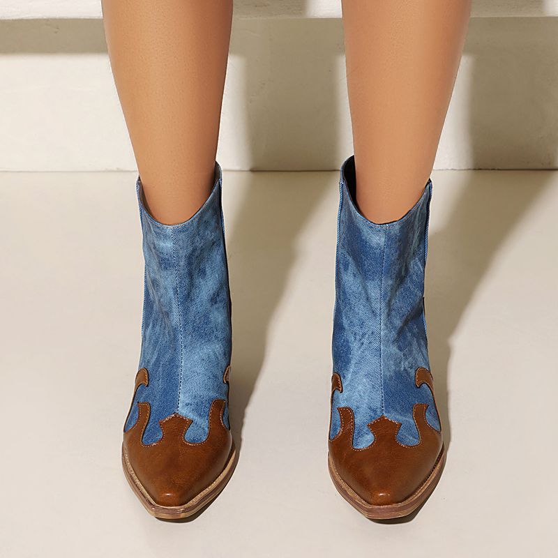 SIMLOVEYO2025 New Cowboy Ankle - đánh giá và giá Block Heel Ankle Boots