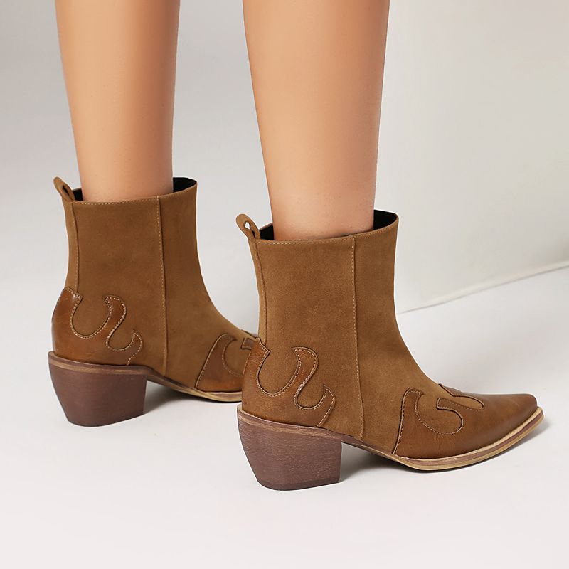 SIMLOVEYO2025 New Cowboy Ankle - đánh giá và giá Block Heel Ankle Boots