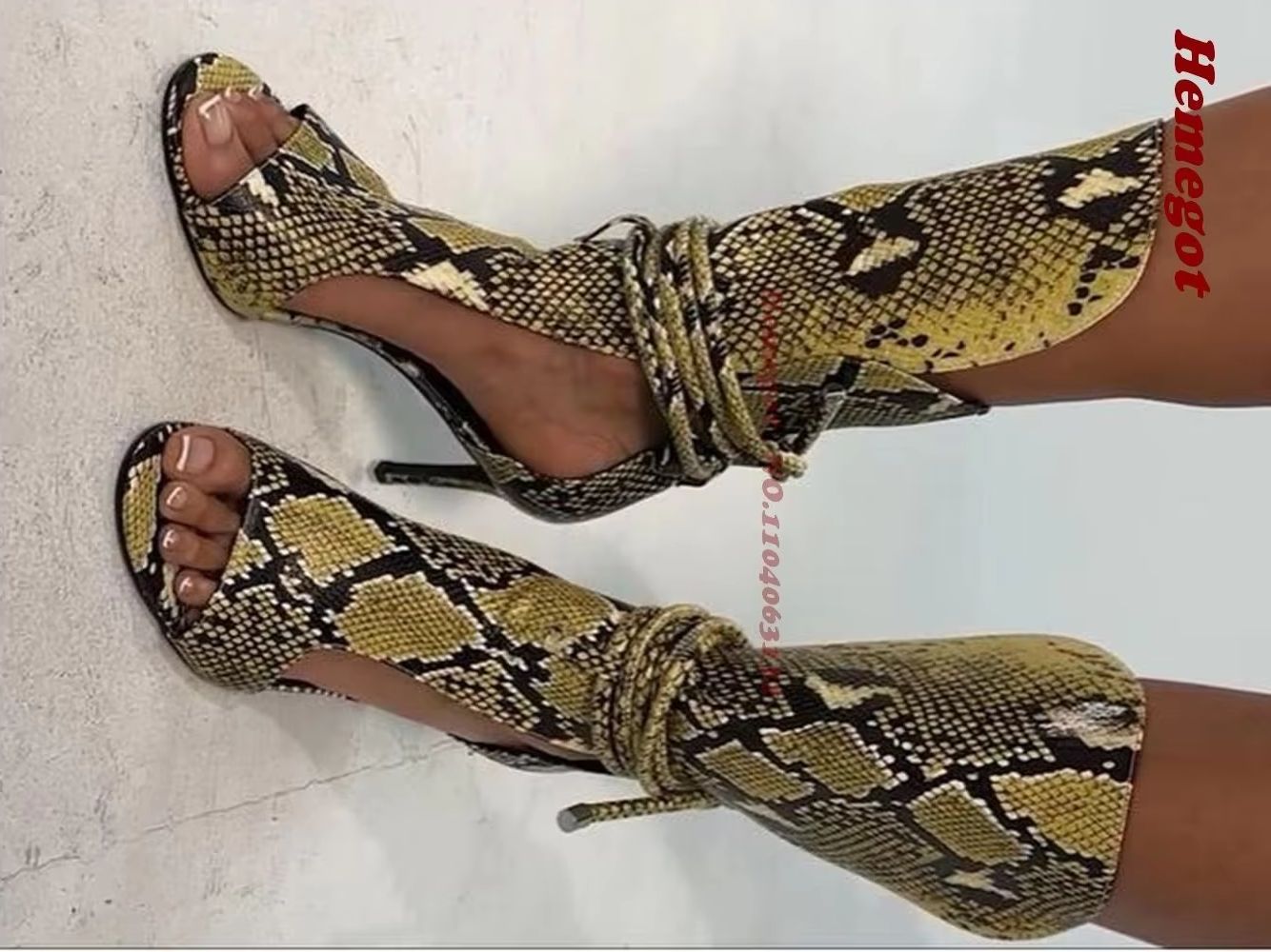 Yellow Snake Print Gladiator S - đánh giá và giá Women'S Shoes Yellow